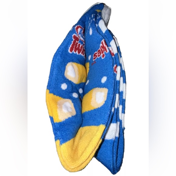 Twinkies Odd Sox Crew Socks 2 Pair Men 8-12 W 9-13 White Blue w Logo Cakes NEW! - Picture 7 of 9